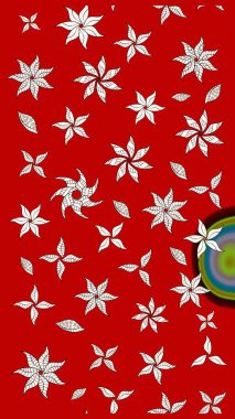 Kırmızı renkte güzel çiçekler olan eskiz deseni, suluboya çiçek deseni, duvar kağıdı, kart ya da kumaş için fayanslı. Raster..