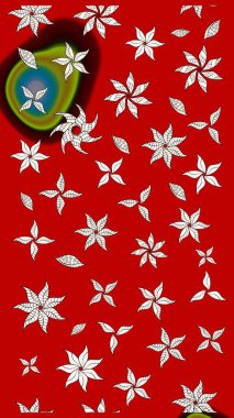 Çiçekli karalama şeklinde Raster çiçek deseni. Kırmızı renkte çiçekler. Nazik, narin çiçek arkaplanı.