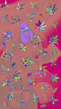 Vadinin pembe renkli çiçekleri. Raster çiçek desenleri çiziyor..