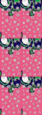 Şirin çiçek elementleri. Pembe renkli çiçekler. Raster illüstrasyonu. Çizim.