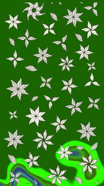 Yeşil renkli çiçekler. Tatil havası. Raster güzel bir çiçek deseni çizmiş. Nazik romantik baskı. Bahar mevsimi.