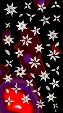 Çiçekli tebrik kartı. Çiçek arkaplan. Doğum günü kartı ya da düğün davetiyesi. Siyah renklerde. Raster illüstrasyonu. Suluboya çiçek buketi.