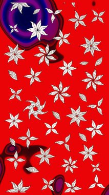 Çiçekler, dallar, bitkiler ve çiçekler. Güzel kumaş deseni. El çizimi. Raster illüstrasyonu.