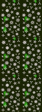 Raster illüstrasyonundaki çiçek desenli çizim. Gri renkli çiçekler.