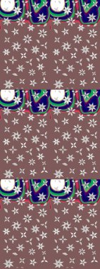 Şirin çiçekler. Çizgi çizimi kalıbı. Raster Moda kumaş deseni.