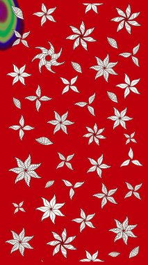 Düz Çiçek Elementleri Tasarımı. Renkli Bahar Teması eskiz kalıbı. Şirin çiçek elementleri. Raster illüstrasyonu. Çizim deseni Modaya uygun kumaş deseni.