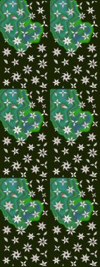 Küçük çiçekteki sevimli çiçek deseni. Raster illüstrasyonu. Gri renkli çiçekler.