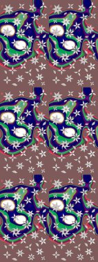 Çiçek desenli eskiz. Kahverengi renkli çiçekler. Tişört baskısı için çiçek boyama rasteriName.