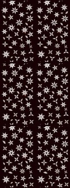 Şirin çiçekli eskiz deseni ve siyah renkli yapraklar, suluboya çiçek deseni, duvar kağıdı, kart veya kumaş için fayanslı. Raster illüstrasyonu.