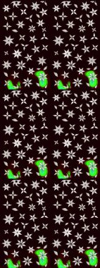 Düz Çiçek Elementleri Tasarım Raster illüstrasyonu. Çiçekli çiçek deseni, suluboya. Siyah renkli çiçekler. Renkli Bahar Teması Eskiz Şablonu.