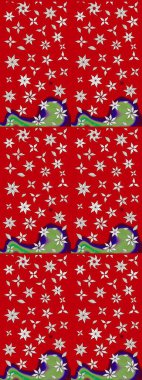 Kırmızı renkte çiçekler. Renkli bahar temalı eskiz kalıbı. Çiçekli çiçek deseni, suluboya. Düz Çiçek Elementleri Tasarım Raster illüstrasyonu.