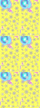 Ev dekoru. Paisley el çizimi elementler. Fantezi çiçekli eskiz deseni, doğal duvar kağıdı, çiçek desenli kıvrımlı illüstrasyon.