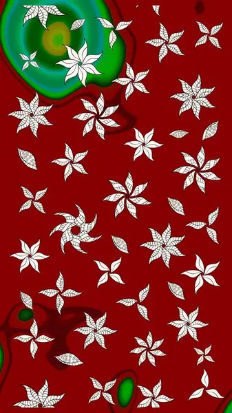 Raster çiçek desenli çiçek deseni, yapraklar, dekoratif elementler, sıçrama, lekeler, el çizimi kontur çizgileri ve Doodle çizim stili, grafik raster çizim çizimi.