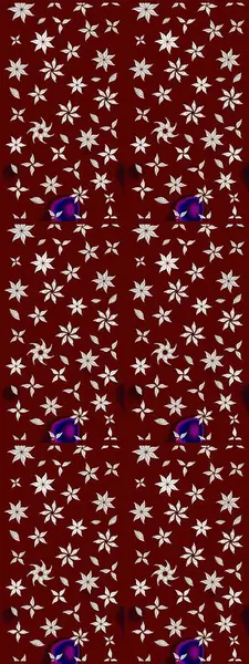 Kırmızı renkte etnik çiçeklerle süslenmiş zarif bir eskiz şekli. Raster Çiçek İllüstrasyonu güzel tekstil..