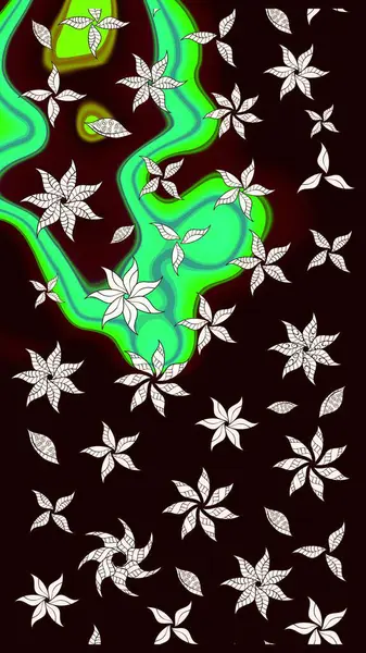 Parlak renkli çiçekli ve siyah yapraklı harika bir çiçek deseni. Halk tarzı. Modern çiçek arkaplanı. Moda baskıları için zarif bir şablon.