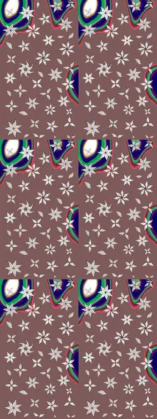 Çiçek izi. Çiçekler suluboya tarzında kahverengi renkte. Suluboya çizim deseni.