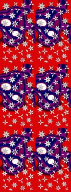 Çiçek kırmızısı eskiz deseni. Raster çiçek izi. Klasik taslak çizimi.