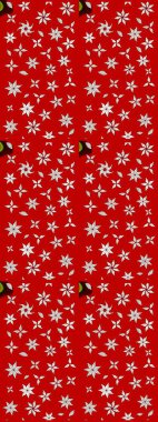 Çocuksu tasarım. Elle çizilmiş çiçek desenli Raster çizimi. Tekstil, kumaş, ambalaj, hatıra defteri için hoş bir çiçek arkaplanı. Kırmızı arkaplanda.