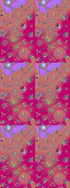 Ultraviyole kumaş deseni. Organik motif arka planı. Çizim kalıbı. Raster illüstrasyonu.