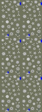 Varicologreen Raster çizimi. Küçük çiçekteki sevimli çiçek deseni. Birçok yeşil soyut çiçekli tropikal çizim deseni.