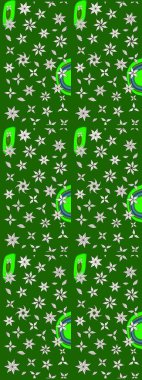 Şatafatlı bahar bahçesi dokusu. Yeşil renkte çiçek çizimi. Yeşil renkli çiçekler. Raster illüstrasyonu. Çiçek deseni.