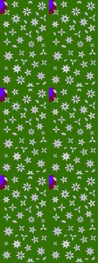 El çizimi. Çiçekli eskiz deseni. Yeşil renkli çiçekler. Suluboya çizimi.