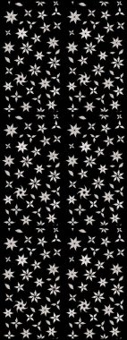 Çizim çiçek deseni duvar kâğıdı olarak kullanılabilir. Siyah renkli çiçekler. Raster illüstrasyonu.