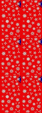 Küçük kırmızı çiçeklerle oldukça eski bir besin torbası deseni. Tekstil, kumaş, kapaklar, duvar kağıtları, baskı, paket, koleksiyon defteri, örgü, dekupaj için çiçek arkaplanı..