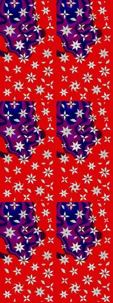 Küçük çiçekteki sevimli çiçek deseni. Güzel kumaş deseni. Güzel karalamalı çiçek desenli çizim. Raster illüstrasyonu.