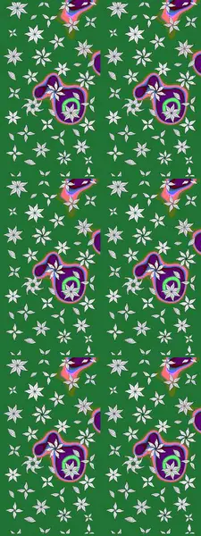 Raster çiçekleri klasik tarzda çizilmiş. Yumuşak, yeşil renkli bahar çiçekleri. Çiçekli yumuşak bir eskiz şekli. Raster illüstrasyonu.