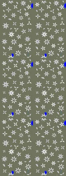 Varicologreen Raster çizimi. Küçük çiçekteki sevimli çiçek deseni. Birçok yeşil soyut çiçekli tropikal çizim deseni.