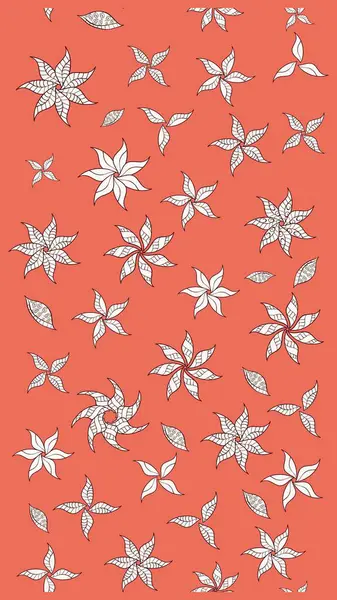 Turuncu renkli çiçekler. Raster illüstrasyonundaki çiçek desenli çizim. Düz Çiçek Elementleri Tasarımı. Renkli Yaz Teması çizim şablonu.