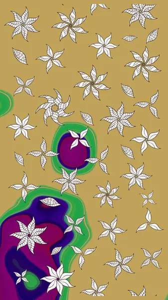 Sarı renkli çiçekler. Raster illüstrasyonunda çiçek deseni çizimi.