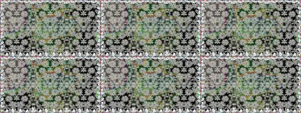 Çiçek süslemeli çizim deseni. Raster illüstrasyonu. Gri renkli çiçekler.