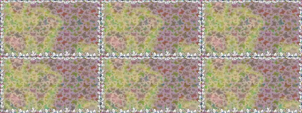 Raster illüstrasyonu. Tekstil, duvar kâğıtları, web sayfası arkaplanları ve yüzey dokuları için mükemmel. Tropikal temalı kelebek deseni. Tarafsız renklerde sevimli kelebek çizim deseni.