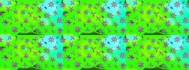 Raster Güzel kumaş deseni. Raster suluboya deseni, narin çiçekler, yeşil çiçekler, tebrik kartı şablonu..