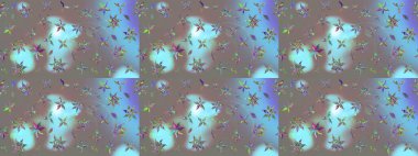 Raster illüstrasyonu. El çizimi. Çiçekler, dallar, bitkiler ve çiçekler. Güzel kumaş deseni.