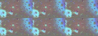 Motley illüstrasyonu. Küçük çiçekte güzel bir desen. Moda baskıları için zarif bir şablon. Gri çiçekli bahar çiçekleri. Küçük renkli çiçekler..