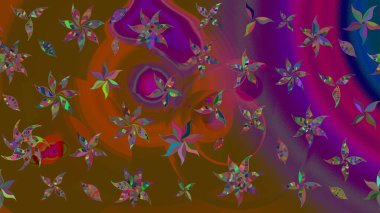 Çiçekler suluboya tarzında kahverengi renkte. Kahverengi renkte çiçekler olan çiçek deseni çiz.