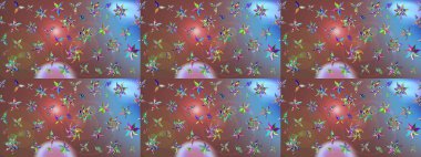 Çiçekli zambakların eskiz geçmişi. Parlak çiçekli kolaj çiçekleri kahverengi. Çiçek tasarımı için inanılmaz kolaj cennet tarzı..