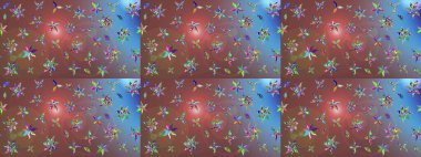 Hediye ambalaj kağıdı, tebrik kartları, posterler ve pankart tasarımı. Kahverengi renkli çiçekler. Raster düz çiçek çizim deseni.