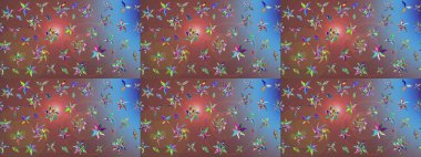 Düz Çiçek Elementleri Tasarımı. Raster illüstrasyonundaki çiçek desenli çizim. Kahverengi renkli çiçekler. Renkli Bahar Teması çizim şablonu.