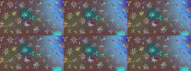 Çizgi çizimi kalıbı. Raster Moda kumaş deseni. Şirin çiçekler..