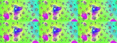 Raster illüstrasyonu. Modaya uygun kumaş deseni. Küçük çiçekteki sevimli çiçek deseni. Tony 'nin kumaş desenini çiz.