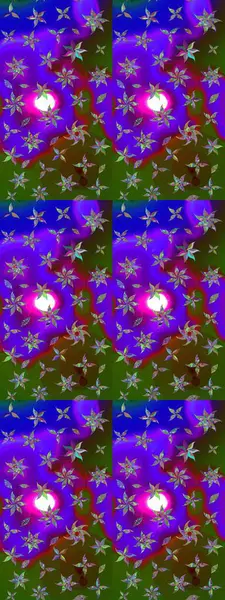 Robot resim. Raster illüstrasyonu. Küçük çiçekte sevimli çiçek deseni var..