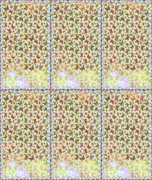 Raster. Kağıt ve ambalaj için uygun. Parlak kelebeklerin eskiz geçmişi. Uçan güvelerle çok renkli bir arka plan çiz. Güzel renkli kelebekler kaotik bir şekilde gri renklerde uçar..