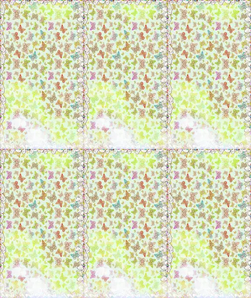 Renkli kelebeklerin güzel arka planı. Kıyafetler, erkekler, kızlar ve duvar kağıtları için soyut çizim kalıbı. Raster. El çizimi illüstrasyon.