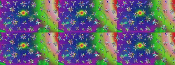 Yeşil çiçekli eskiz deseni, suluboya çiçek deseni, sevimli çiçek, duvar kağıdı, kart veya kumaş için fayanslı. Raster - stok.