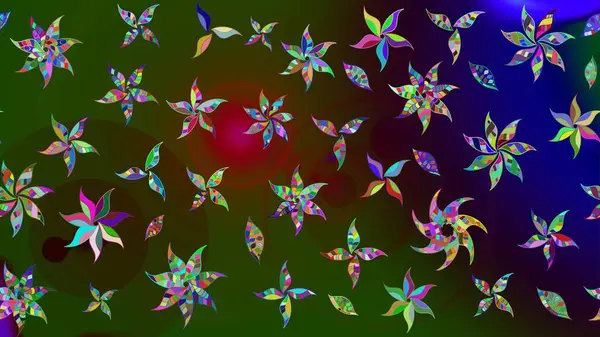 Yeşil renkli çiçekler. Renkli Bahar Teması eskiz kalıbı. Düz Çiçek Elementleri Tasarımı. Güzel çiçek deseni..