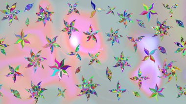 Raster suluboya çiçek deseni, narin çiçekler, gri çiçekler, tebrik kartı şablonu. Raster Güzel kumaş deseni.